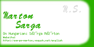 marton sarga business card